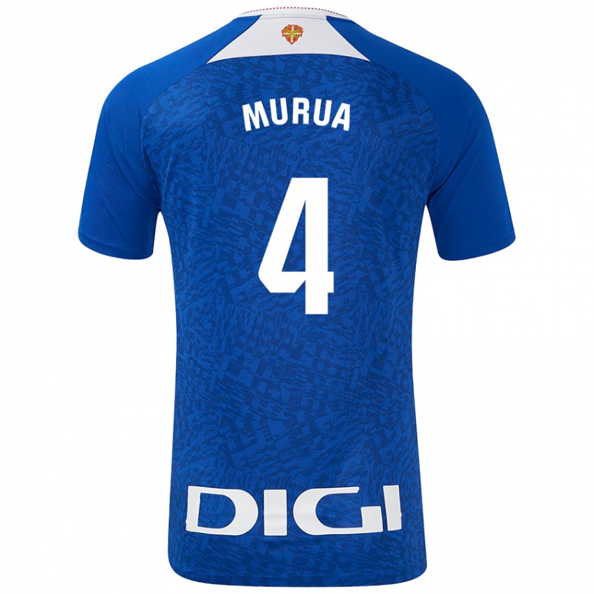 Niño Camiseta Garazi Murua Astorkiza #4 Azul Real 2ª Equipación 2024/25 La Camisa Chile