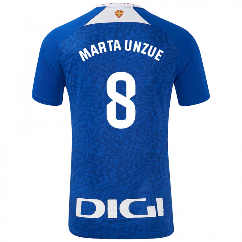 Niño Camiseta Marta Unzué Urdániz #8 Azul Real 2ª Equipación 2024/25 La Camisa Chile