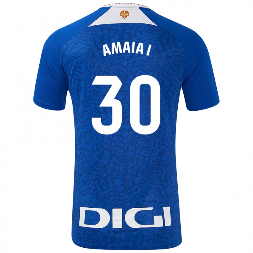 Niño Camiseta Amaia Iribarren Arteta #30 Azul Real 2ª Equipación 2024/25 La Camisa Chile