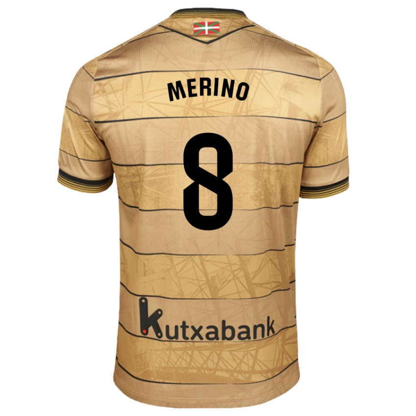 Niño Camiseta Mikel Merino #8 Marrón 2ª Equipación 2024/25 La Camisa Chile