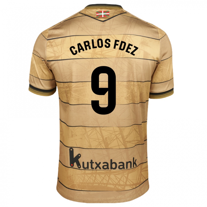 Niño Camiseta Carlos Fernández #9 Marrón 2ª Equipación 2024/25 La Camisa Chile