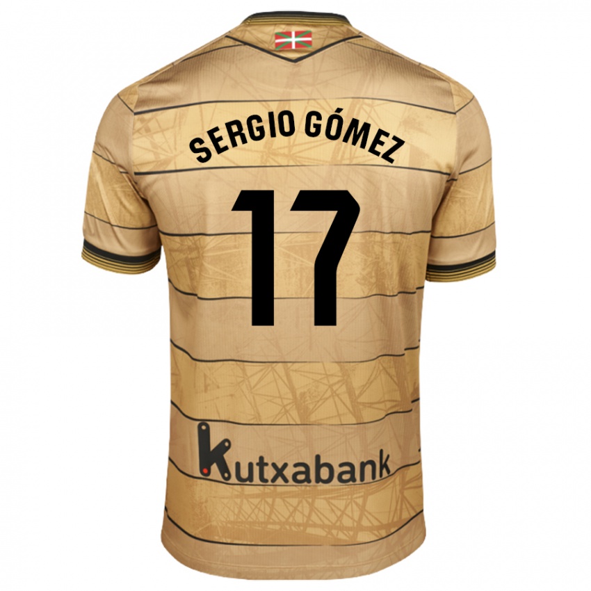 Niño Camiseta Sergio Gómez #17 Marrón 2ª Equipación 2024/25 La Camisa Chile