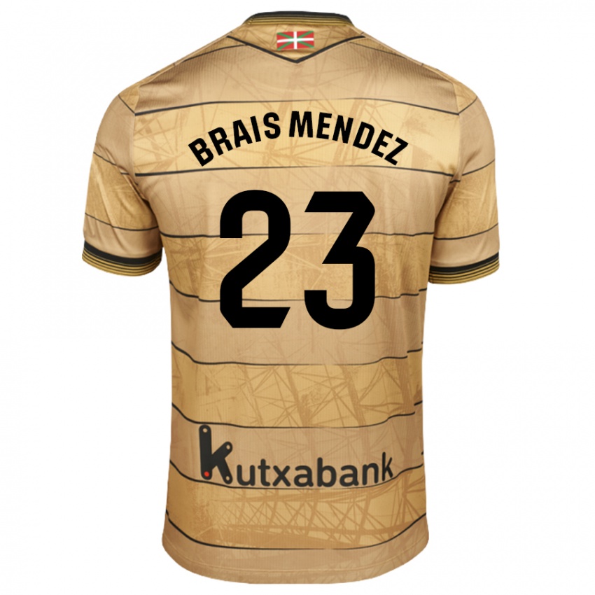 Niño Camiseta Brais Méndez #23 Marrón 2ª Equipación 2024/25 La Camisa Chile