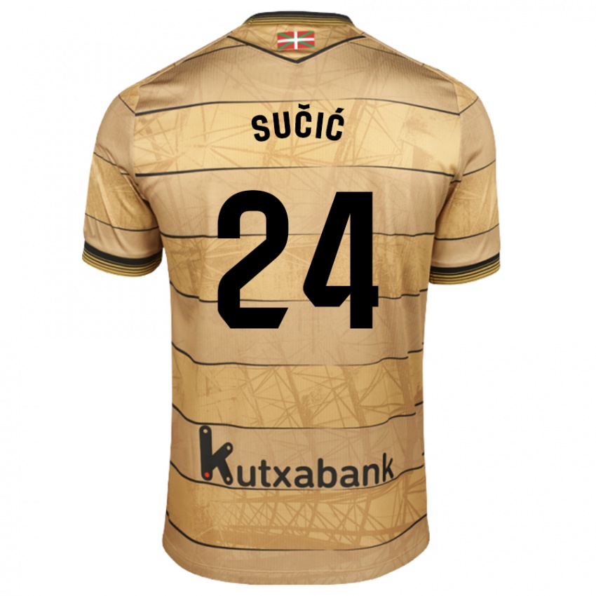 Niño Camiseta Luka Sucic #24 Marrón 2ª Equipación 2024/25 La Camisa Chile