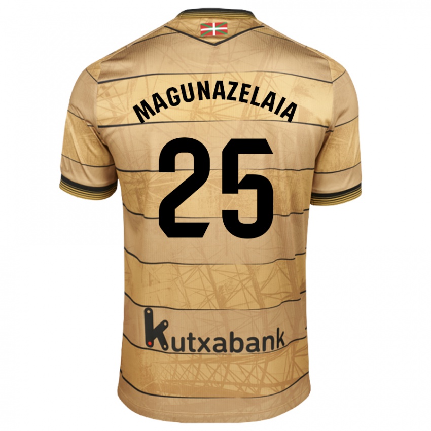 Niño Camiseta Jon Magunazelaia #25 Marrón 2ª Equipación 2024/25 La Camisa Chile