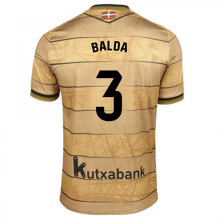 Niño Camiseta Jon Balda #3 Marrón 2ª Equipación 2024/25 La Camisa Chile