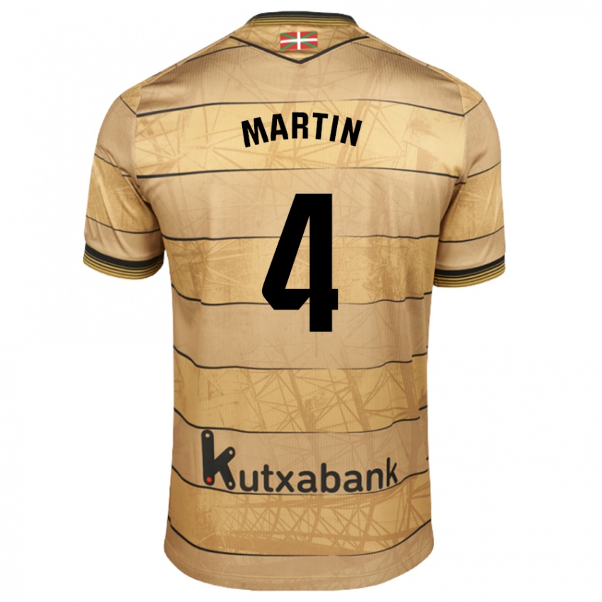 Niño Camiseta Jon Martín #4 Marrón 2ª Equipación 2024/25 La Camisa Chile