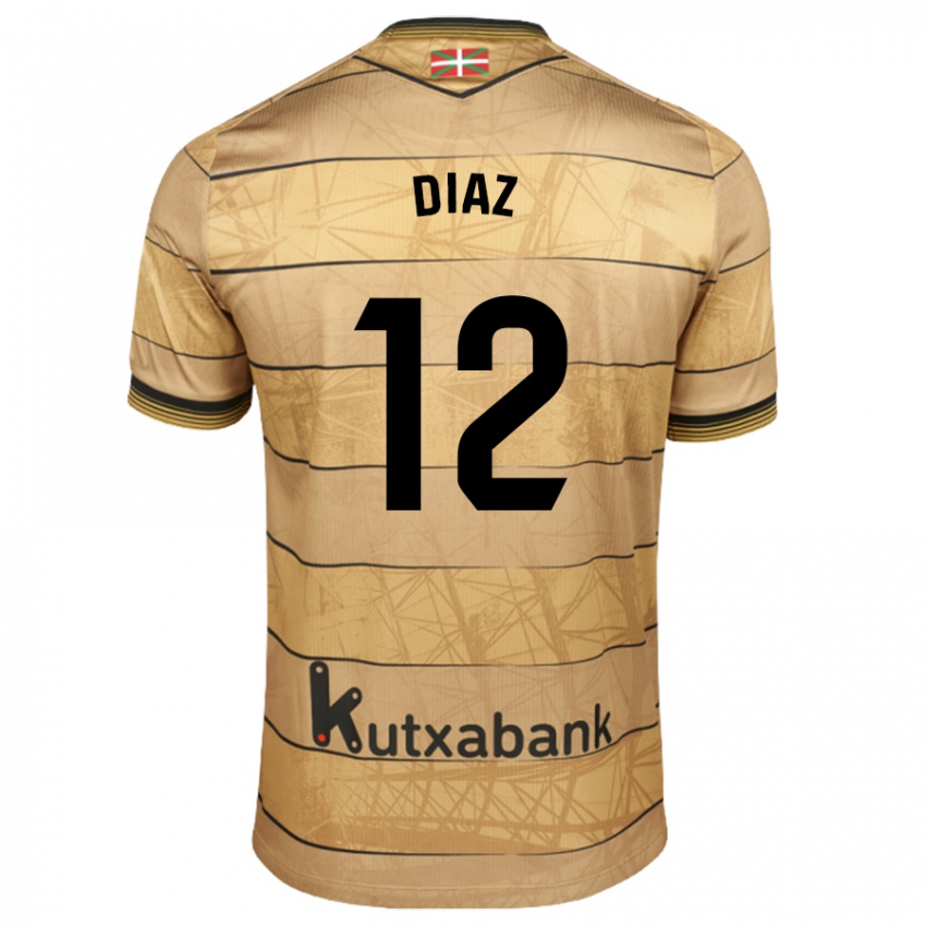 Niño Camiseta Ekain Díaz #12 Marrón 2ª Equipación 2024/25 La Camisa Chile