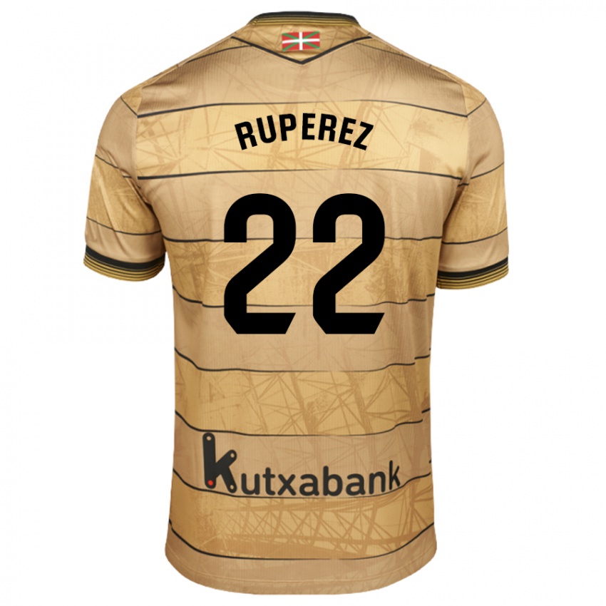 Niño Camiseta Iñaki Rupérez #22 Marrón 2ª Equipación 2024/25 La Camisa Chile