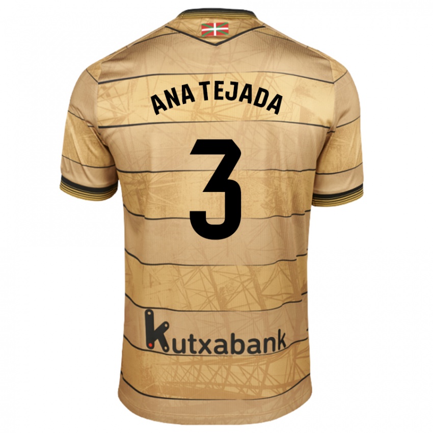 Niño Camiseta Ana Tejada Jiménez #3 Marrón 2ª Equipación 2024/25 La Camisa Chile