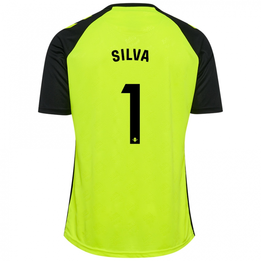 Niño Camiseta Rui Silva #1 Amarillo Fluorescente Negro 2ª Equipación 2024/25 La Camisa Chile