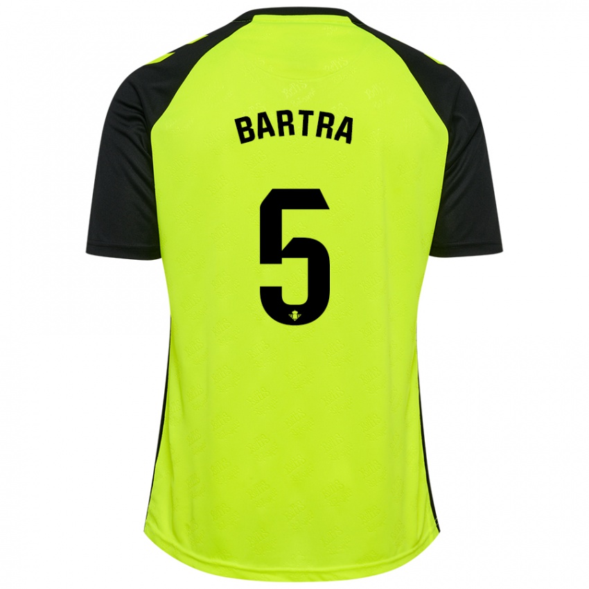 Niño Camiseta Marc Bartra #5 Amarillo Fluorescente Negro 2ª Equipación 2024/25 La Camisa Chile