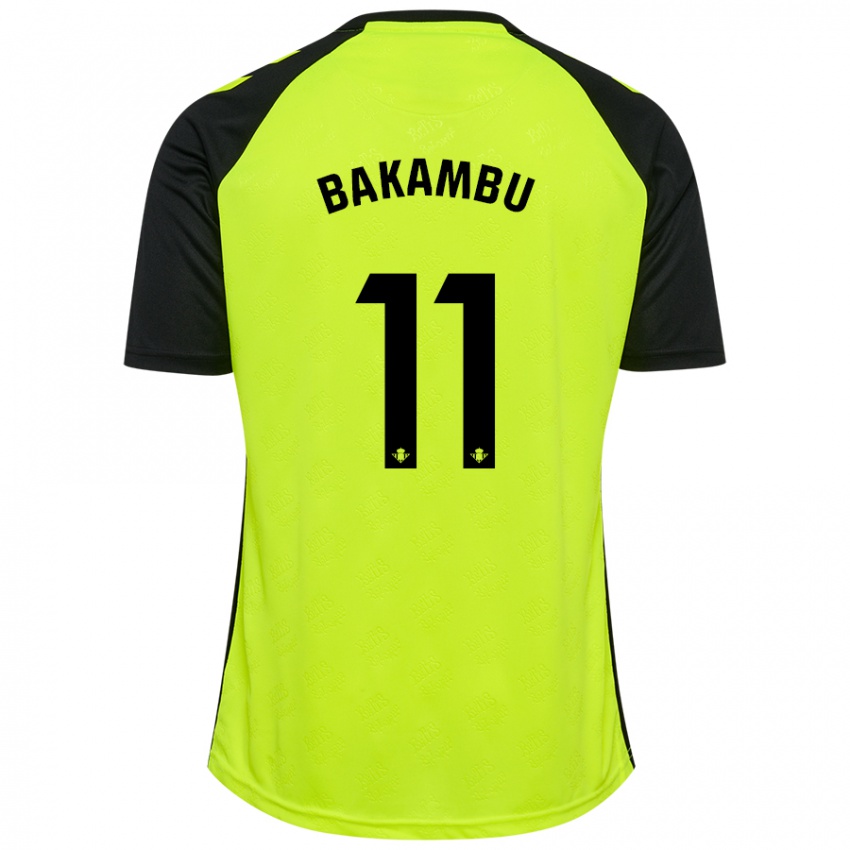 Niño Camiseta Cedric Bakambu #11 Amarillo Fluorescente Negro 2ª Equipación 2024/25 La Camisa Chile