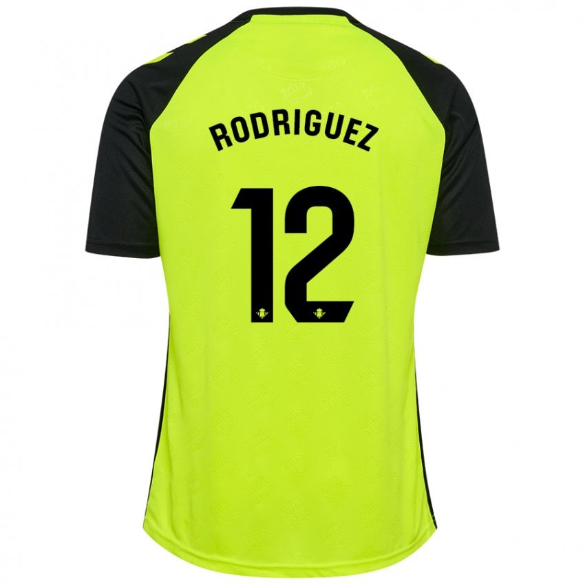 Niño Camiseta Ricardo Rodríguez #12 Amarillo Fluorescente Negro 2ª Equipación 2024/25 La Camisa Chile