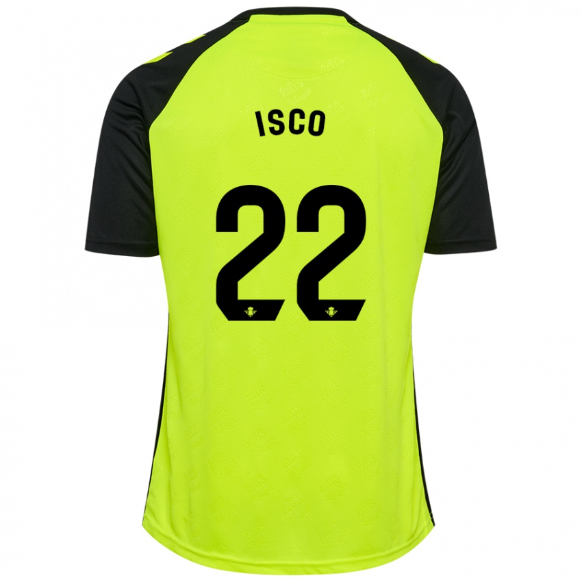 Niño Camiseta Isco #22 Amarillo Fluorescente Negro 2ª Equipación 2024/25 La Camisa Chile