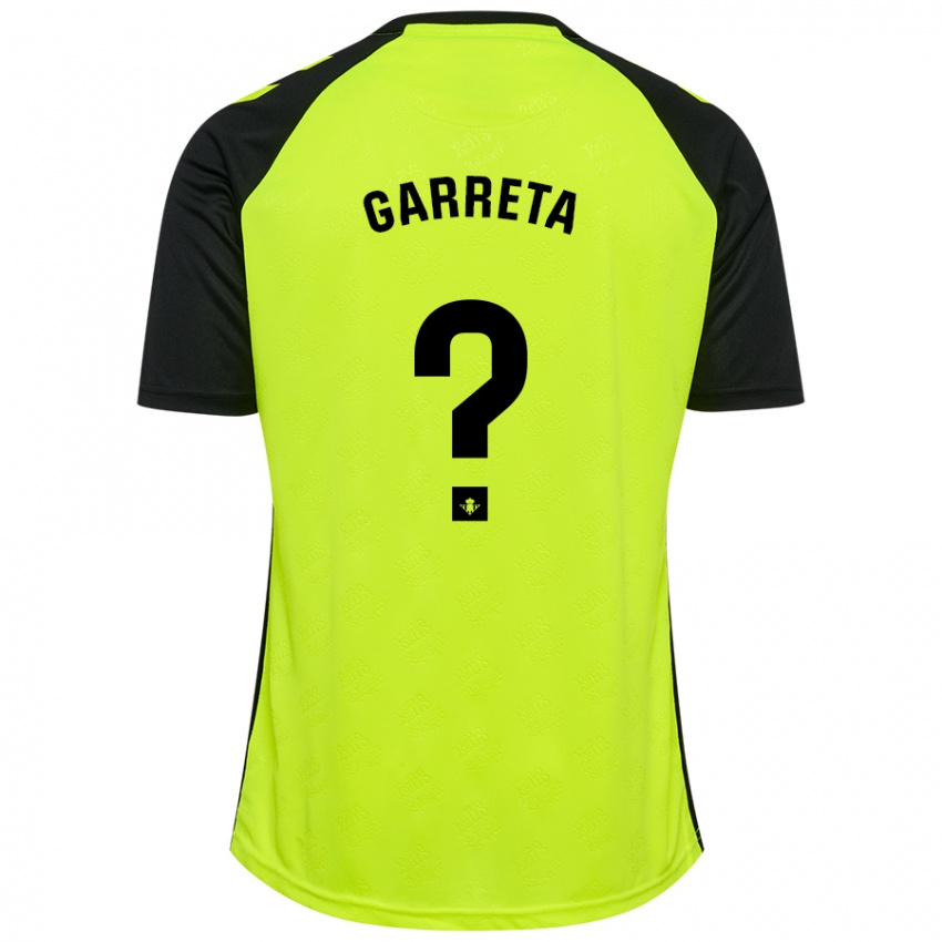 Niño Camiseta Félix Garreta #0 Amarillo Fluorescente Negro 2ª Equipación 2024/25 La Camisa Chile