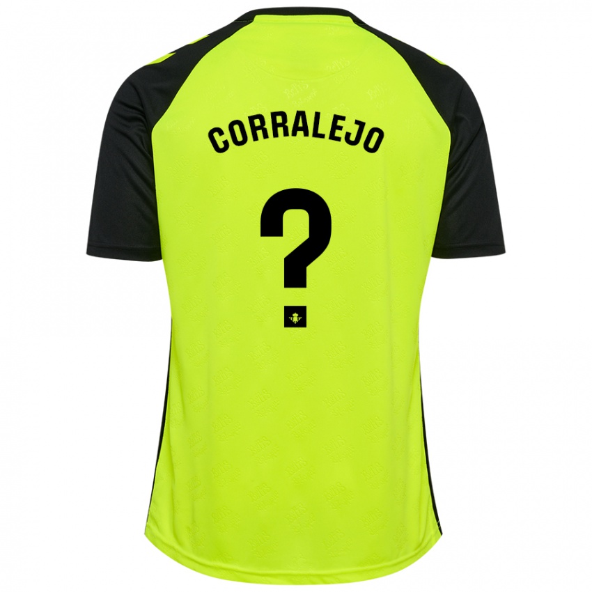 Niño Camiseta Iván Corralejo #0 Amarillo Fluorescente Negro 2ª Equipación 2024/25 La Camisa Chile