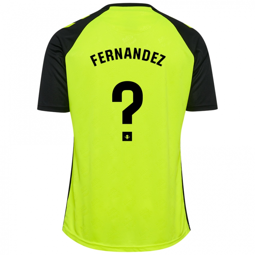 Niño Camiseta Nicolás Fernández #0 Amarillo Fluorescente Negro 2ª Equipación 2024/25 La Camisa Chile