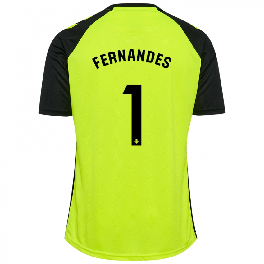 Niño Camiseta Guilherme Fernandes #1 Amarillo Fluorescente Negro 2ª Equipación 2024/25 La Camisa Chile