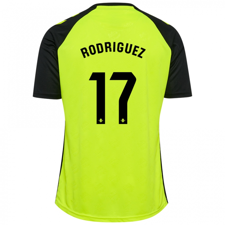 Niño Camiseta Jesús Rodriguez #17 Amarillo Fluorescente Negro 2ª Equipación 2024/25 La Camisa Chile