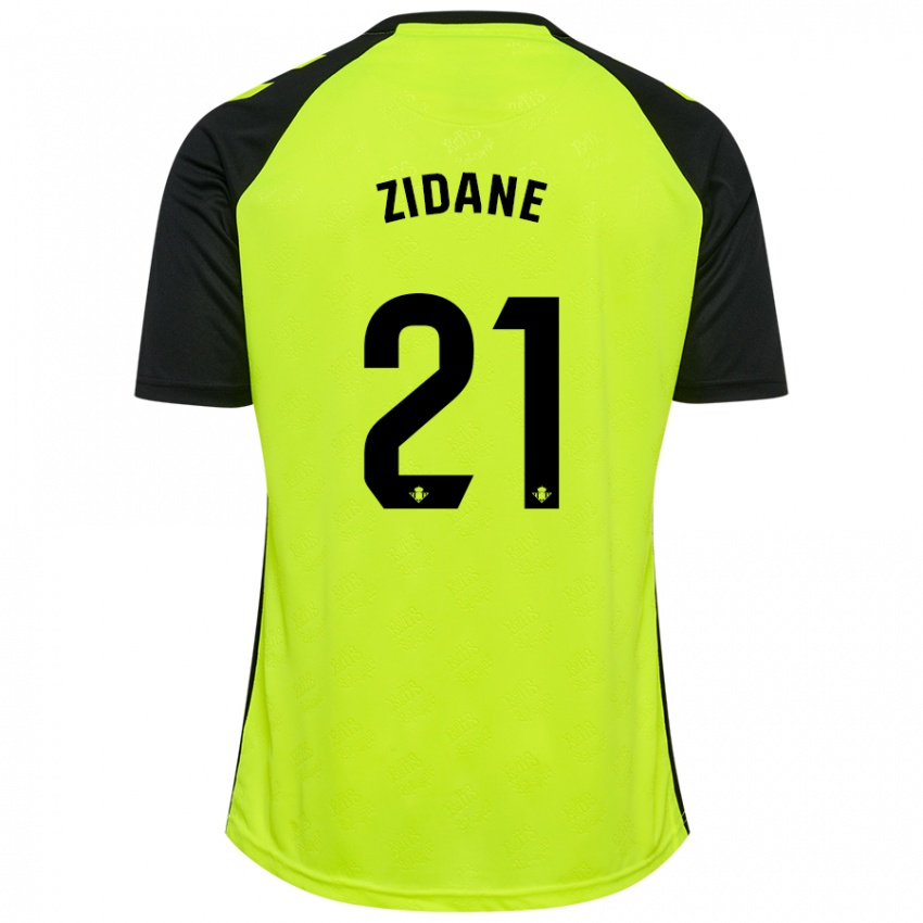 Niño Camiseta Elyaz Zidane #21 Amarillo Fluorescente Negro 2ª Equipación 2024/25 La Camisa Chile