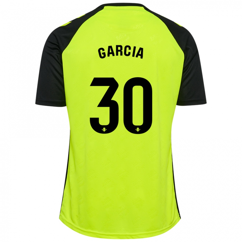 Niño Camiseta Germán García #30 Amarillo Fluorescente Negro 2ª Equipación 2024/25 La Camisa Chile