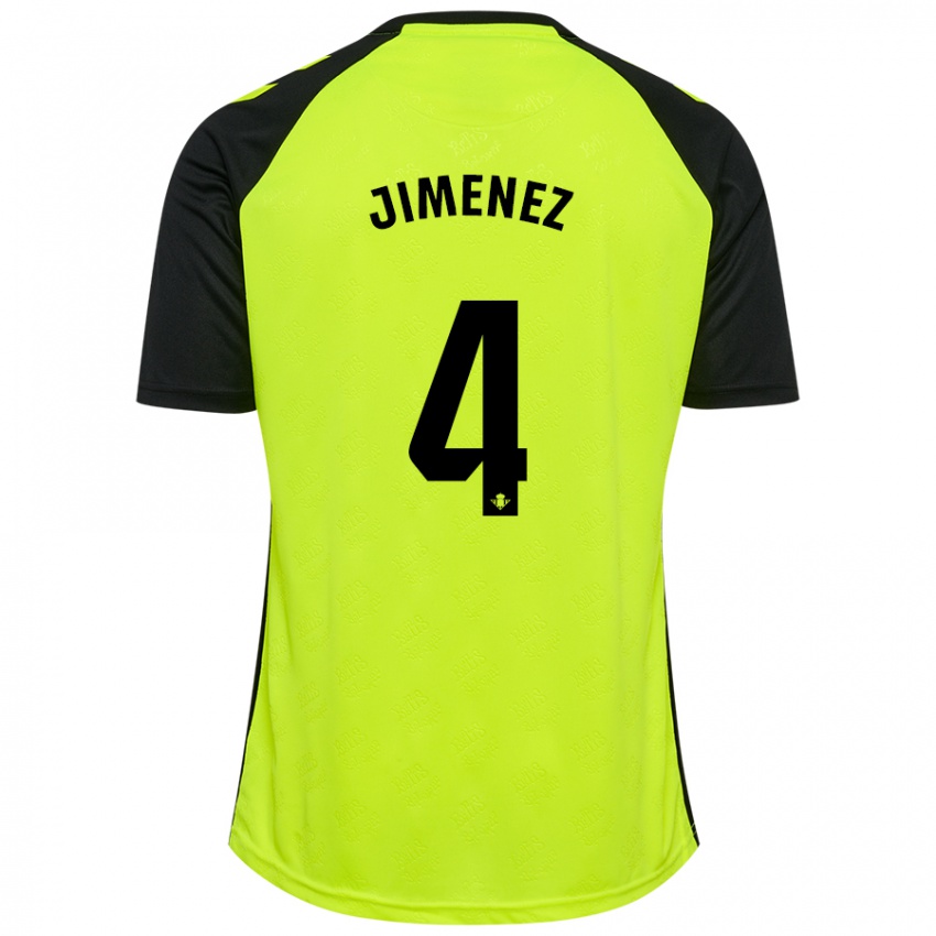 Niño Camiseta María Jiménez Gutiérrez #4 Amarillo Fluorescente Negro 2ª Equipación 2024/25 La Camisa Chile