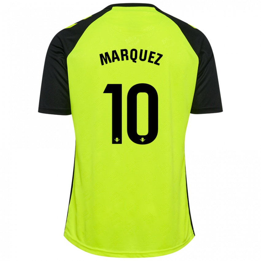 Niño Camiseta Rosa Márquez #10 Amarillo Fluorescente Negro 2ª Equipación 2024/25 La Camisa Chile