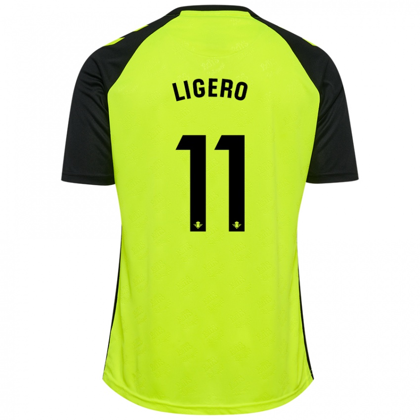 Niño Camiseta Nuria Ligero #11 Amarillo Fluorescente Negro 2ª Equipación 2024/25 La Camisa Chile