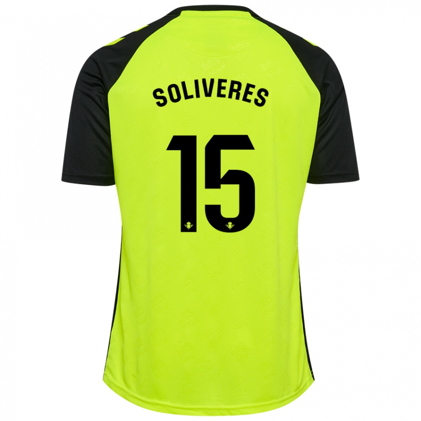 Niño Camiseta Gema Soliveres #15 Amarillo Fluorescente Negro 2ª Equipación 2024/25 La Camisa Chile