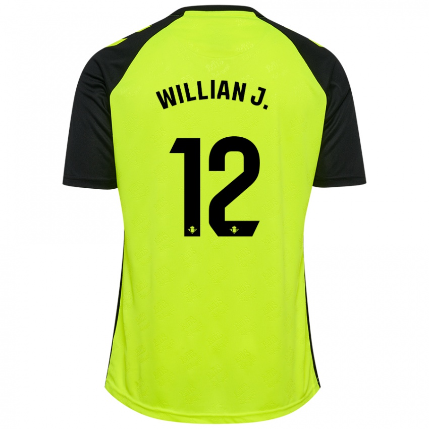 Niño Camiseta Willian José #12 Amarillo Fluorescente Negro 2ª Equipación 2024/25 La Camisa Chile