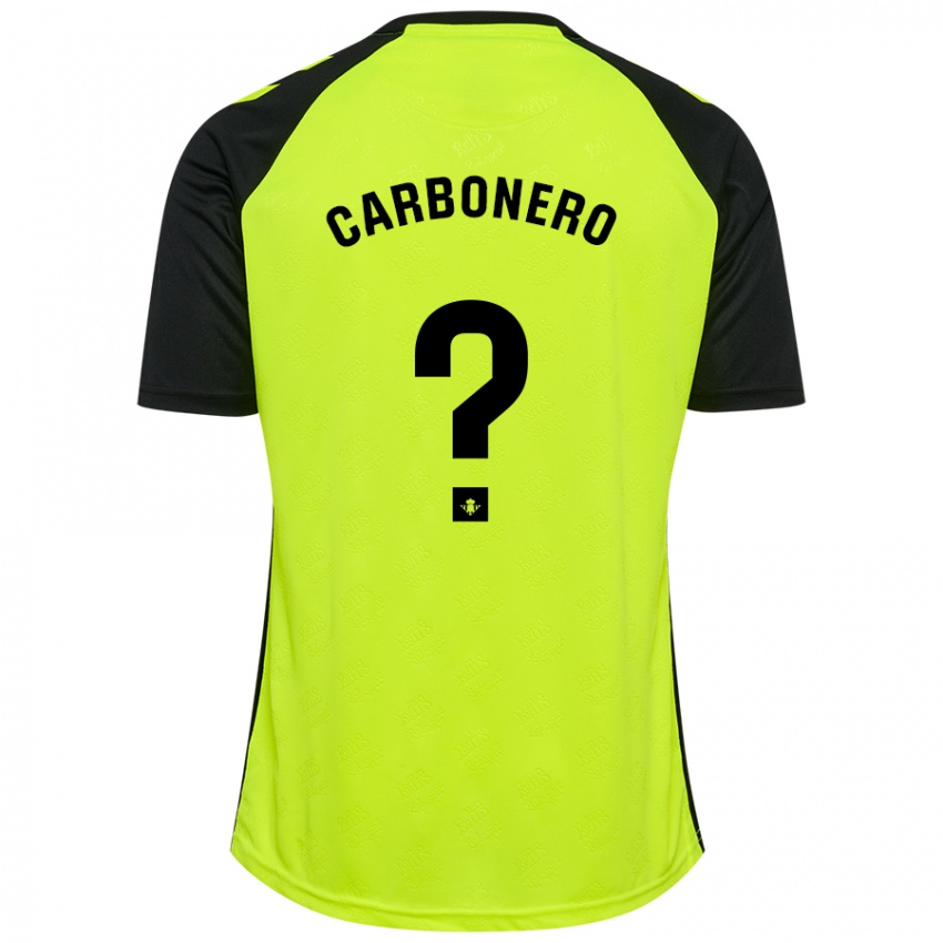 Niño Camiseta Marco Carbonero #0 Amarillo Fluorescente Negro 2ª Equipación 2024/25 La Camisa Chile