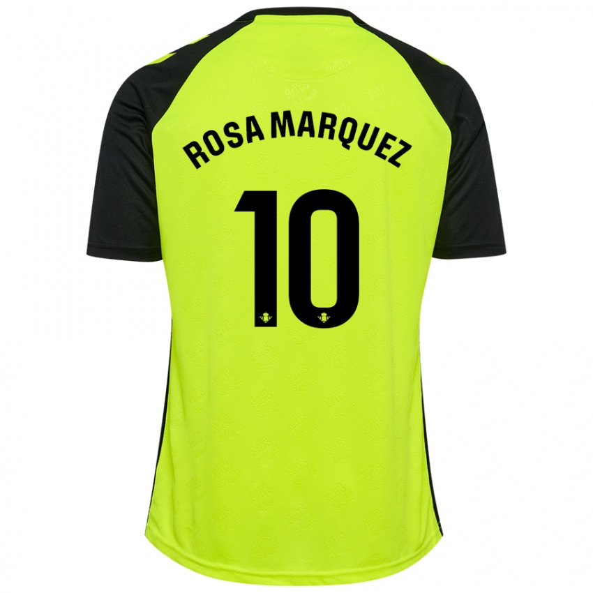 Niño Camiseta Rosa Márquez Baena #10 Amarillo Fluorescente Negro 2ª Equipación 2024/25 La Camisa Chile