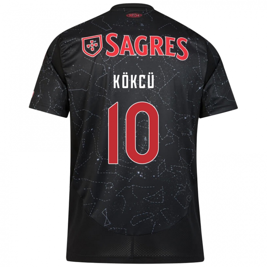 Niño Camiseta Orkun Kökcü #10 Negro Rojo 2ª Equipación 2024/25 La Camisa Chile