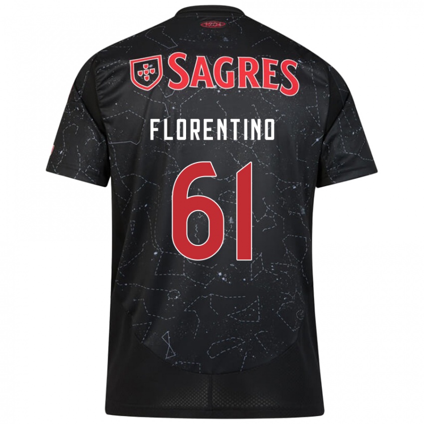 Niño Camiseta Florentino #61 Negro Rojo 2ª Equipación 2024/25 La Camisa Chile