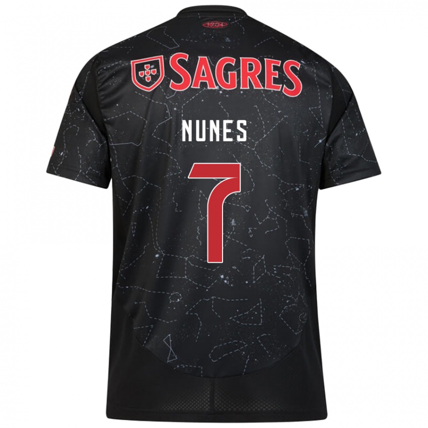 Niño Camiseta Bernardo Nunes #7 Negro Rojo 2ª Equipación 2024/25 La Camisa Chile