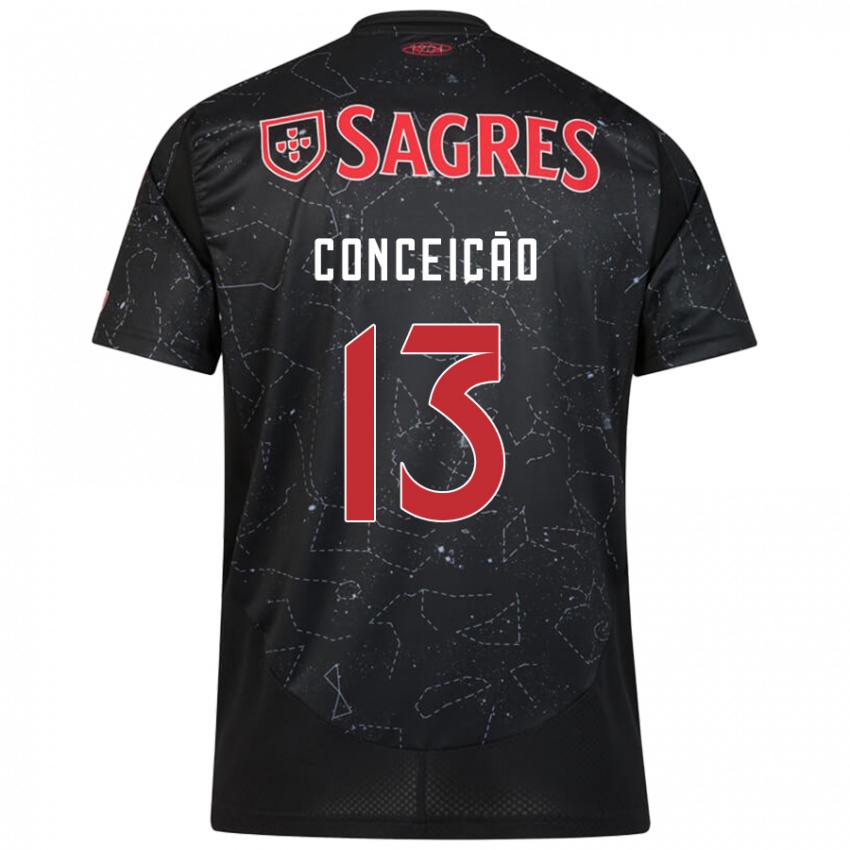 Niño Camiseta João Conceição #13 Negro Rojo 2ª Equipación 2024/25 La Camisa Chile