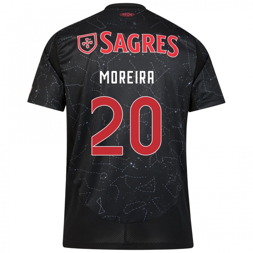 Niño Camiseta André Moreira #20 Negro Rojo 2ª Equipación 2024/25 La Camisa Chile