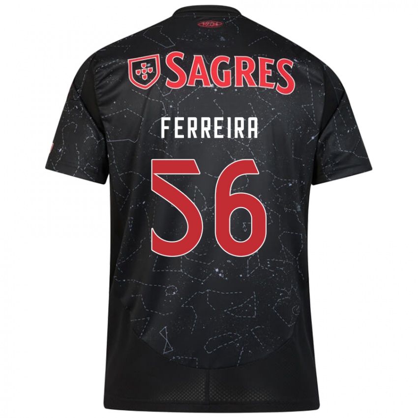 Niño Camiseta Martim Ferreira #56 Negro Rojo 2ª Equipación 2024/25 La Camisa Chile