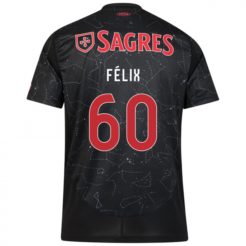 Niño Camiseta Nuno Félix #60 Negro Rojo 2ª Equipación 2024/25 La Camisa Chile