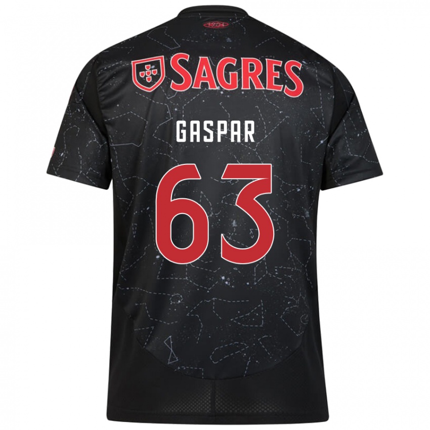 Niño Camiseta Guilherme Gaspar #63 Negro Rojo 2ª Equipación 2024/25 La Camisa Chile