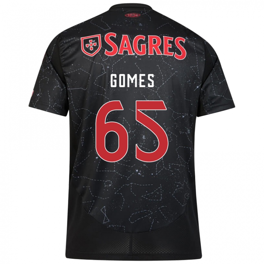 Niño Camiseta André Gomes #65 Negro Rojo 2ª Equipación 2024/25 La Camisa Chile