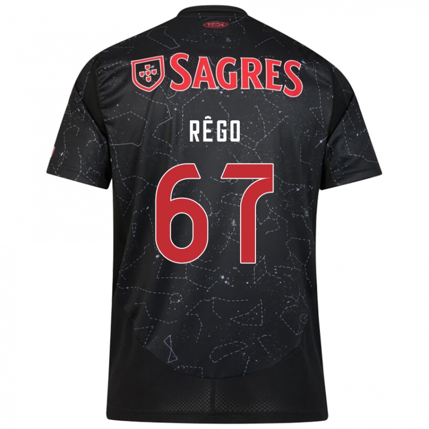 Niño Camiseta Rodrigo Rêgo #67 Negro Rojo 2ª Equipación 2024/25 La Camisa Chile