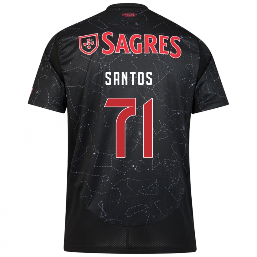 Niño Camiseta Leandro Santos #71 Negro Rojo 2ª Equipación 2024/25 La Camisa Chile