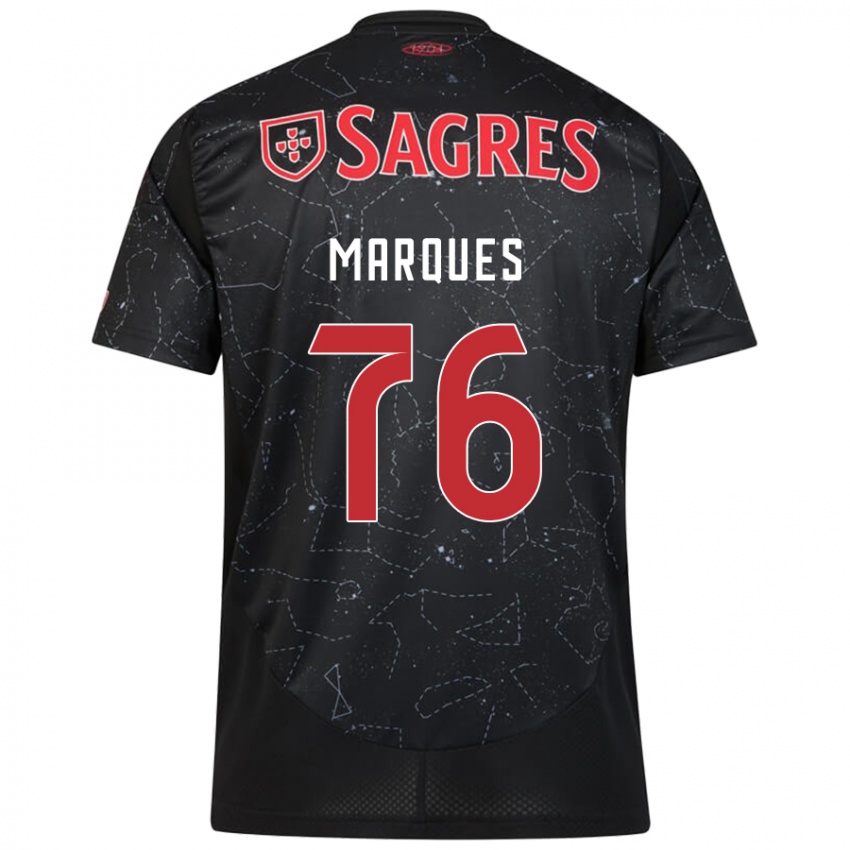 Niño Camiseta Gustavo Marques #76 Negro Rojo 2ª Equipación 2024/25 La Camisa Chile