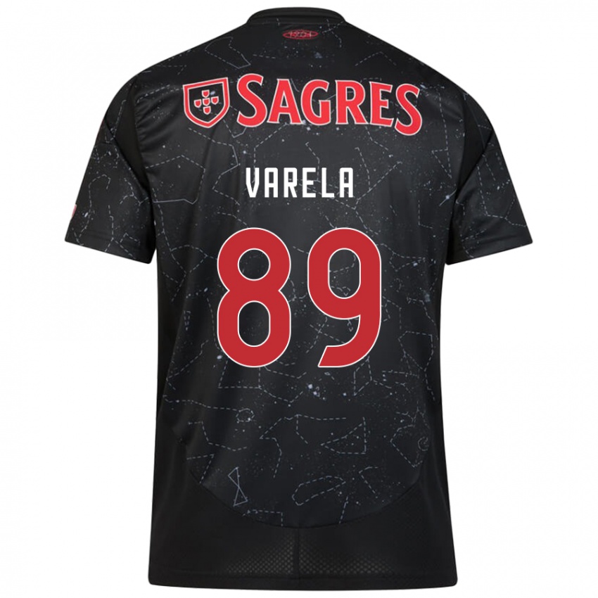 Niño Camiseta Gustavo Varela #89 Negro Rojo 2ª Equipación 2024/25 La Camisa Chile