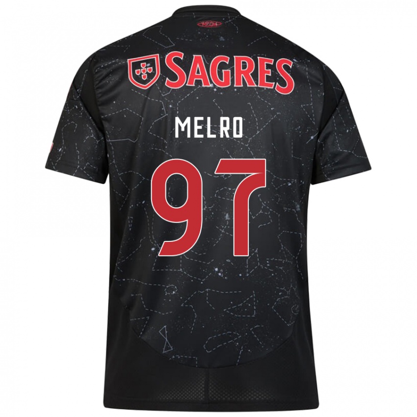 Niño Camiseta José Melro #97 Negro Rojo 2ª Equipación 2024/25 La Camisa Chile