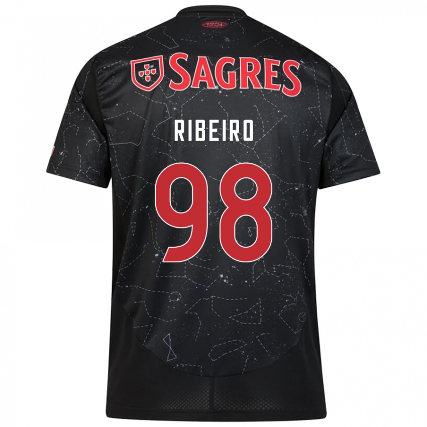 Niño Camiseta Ricardo Ribeiro #98 Negro Rojo 2ª Equipación 2024/25 La Camisa Chile