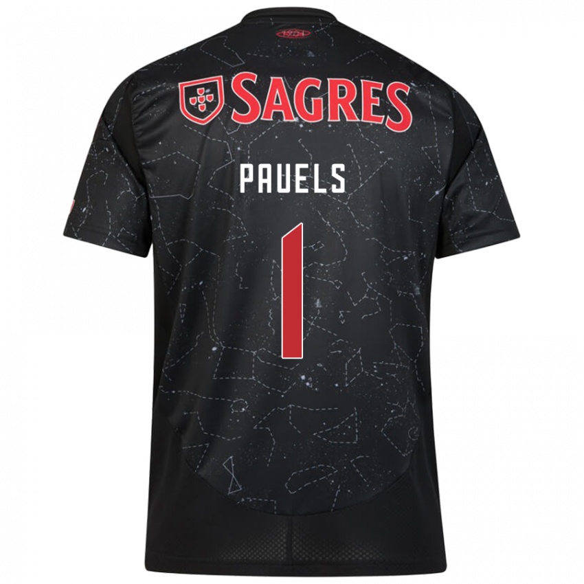 Niño Camiseta Lena Pauels #1 Negro Rojo 2ª Equipación 2024/25 La Camisa Chile