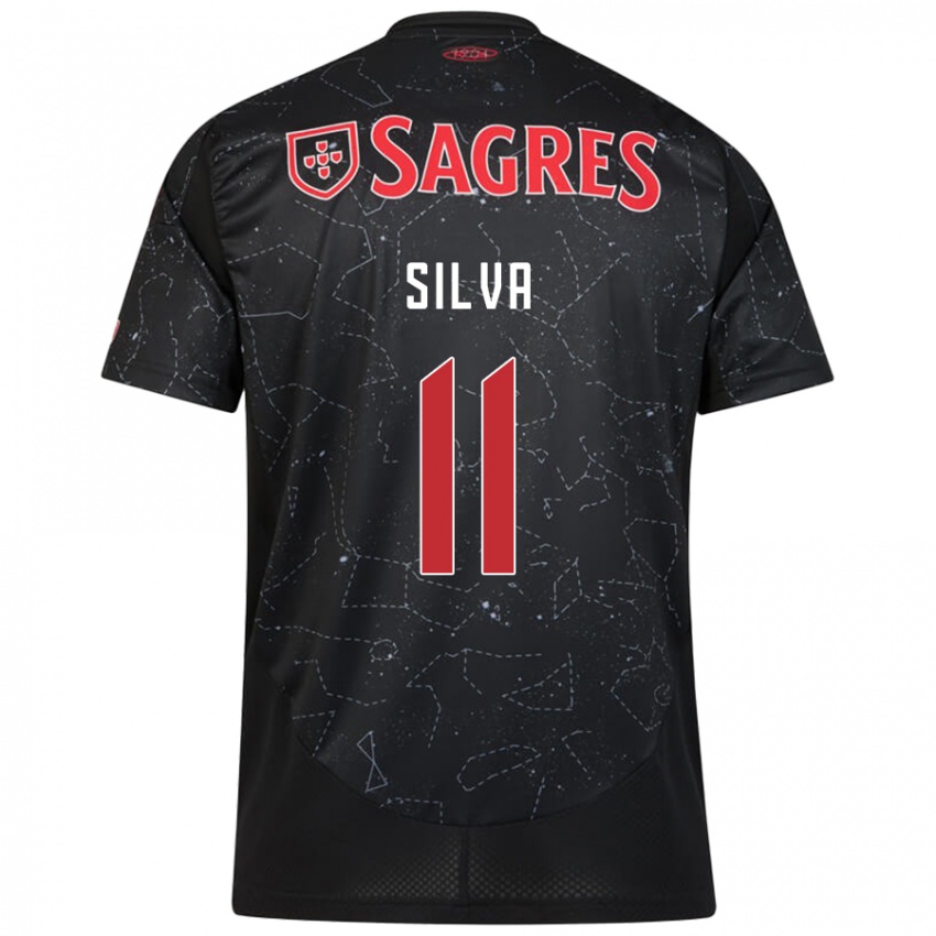 Niño Camiseta Jéssica Silva #11 Negro Rojo 2ª Equipación 2024/25 La Camisa Chile